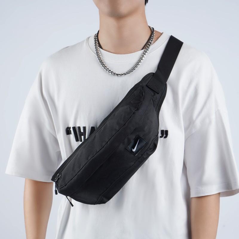 Nike Polyester One Shoulder Crossbody Bag, Sling Bag, Fanny Pack Regular Unisex Pure Black Casual BZ9814-067