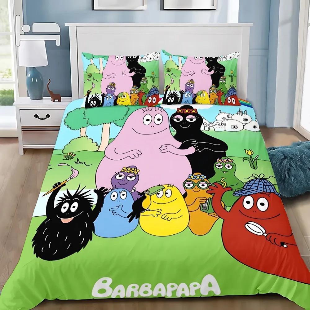 

Cartoon B-Barbapapa Bedding Set For Bedroom Soft Modern Bedspreads Comefortable Kids Duvet Cover Quilt Cover And Pillowcase 70x133cm 3pcs