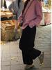 Retro Japanese Loose Fit Plus Size Corduroy Harem Pants for Women