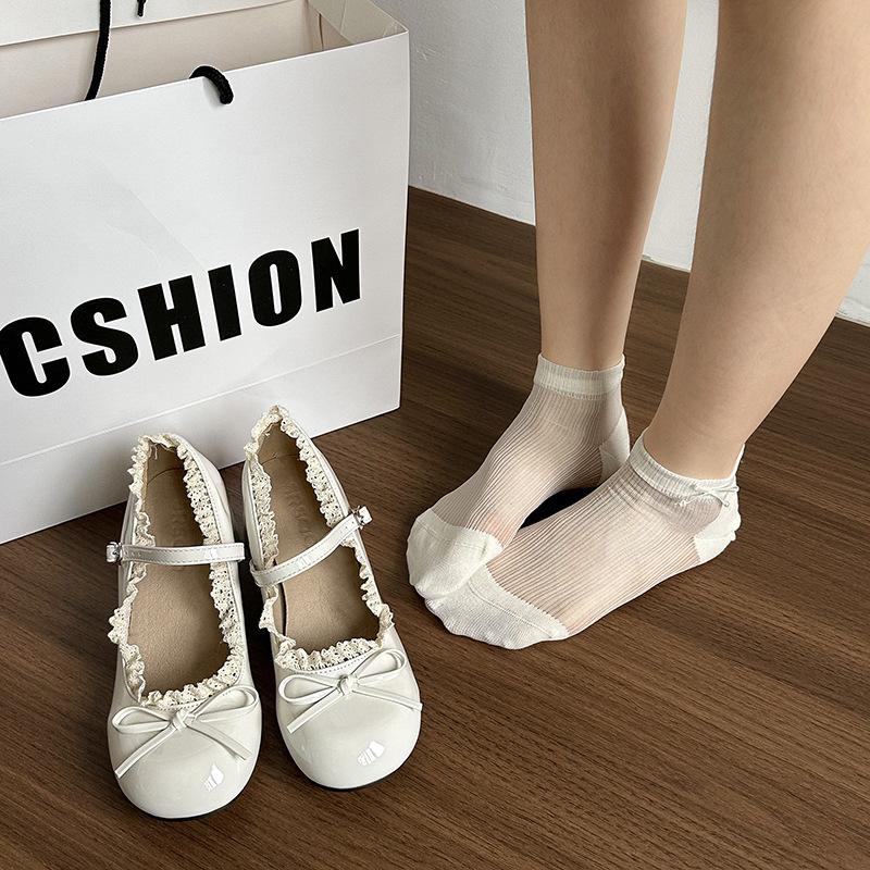Silver French Ballet Thick Heel Mary Jane Single Shoes Women's 2025 New Summer Light Mouth One-word Buckle High Heels