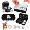 Silicone Ice Cube Mold Set: Long Strip, 6 Squares, 6 Balls, 15 Grids, 37 Grids, Skull Shapes with Lid.