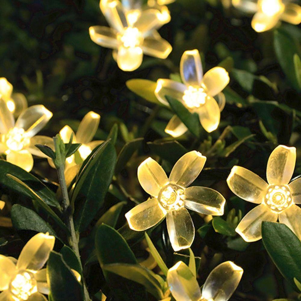 5M/7M/12M Solar Garden Light Cherry Blossom Christmas Chain Lamp Landscape Light  Blossom Festoon