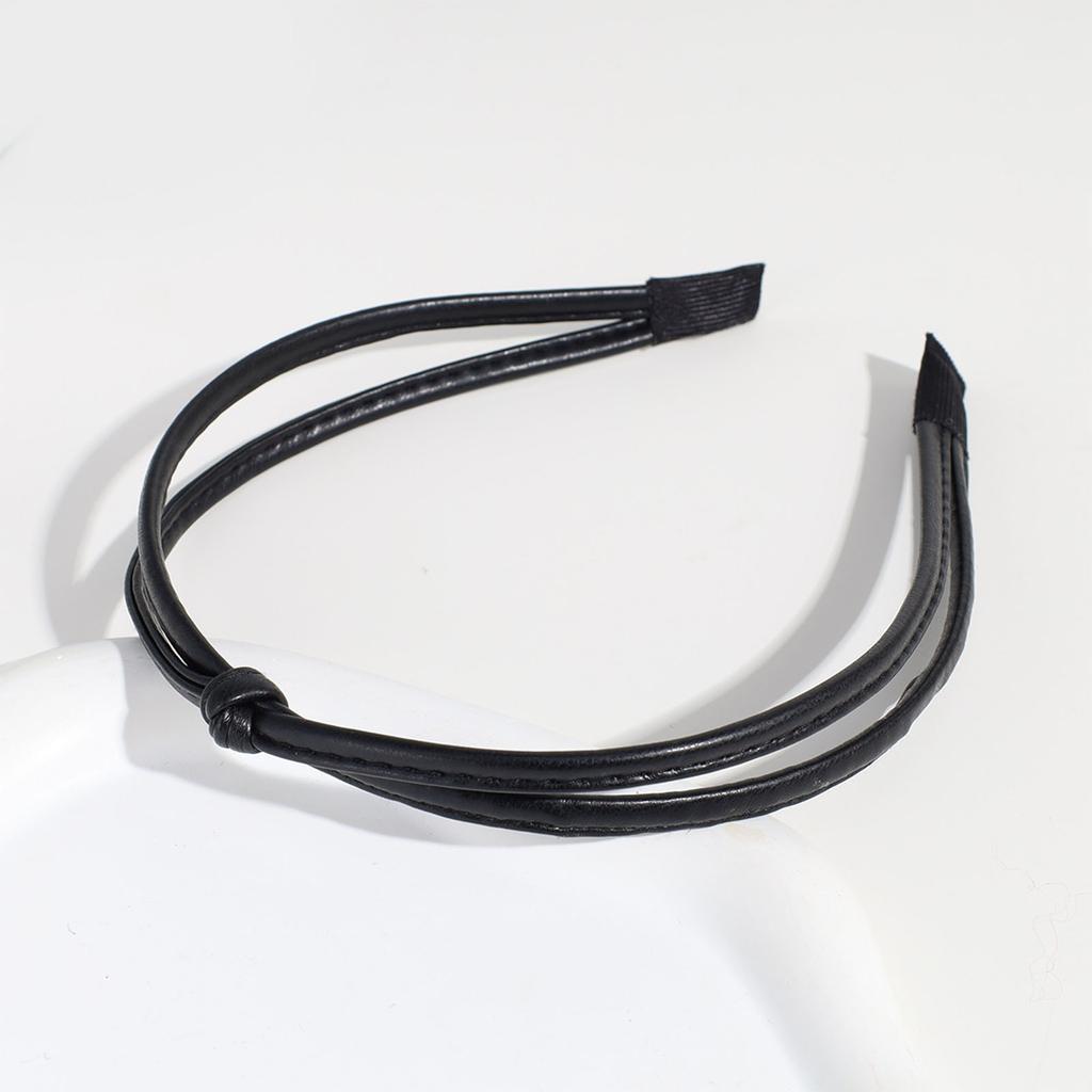 Elegant PU Leather Headband for Casual Wear Women Hairhoop Fashion Headpieces Accessories Knotted Headband Hair Decors