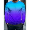 Autumn Casual Men's Long Sleeve T-Shirt Men's Fashion Tops Gradient Pattern Tees Crew Neck T-Shirt Outdoor Daily Clothes for Men