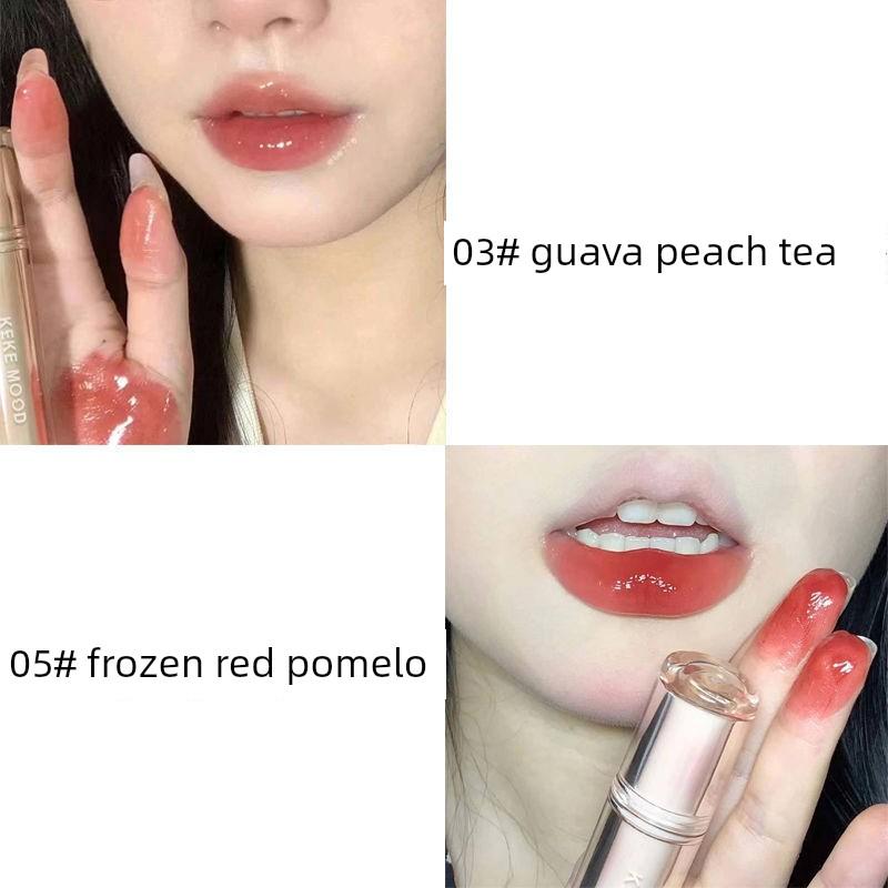 White Peach Milk Tea ~ Li Jiaqi Recommend Water Light Mirror Lip Lacquer Plain Face White Film Forming Students Pure Desire Nourishing Lipstick