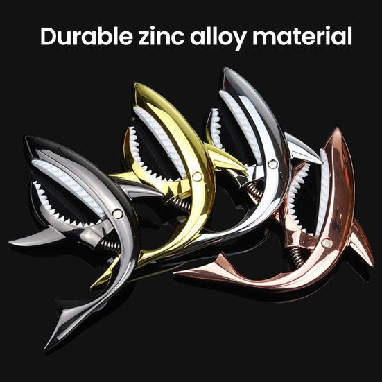 Metal Shark Guitar Capo Heavy Duty Zinc Alloy Universal Ukulele Acoustic Classical Folk Electric Guitar Tuner Clip Music Instruments