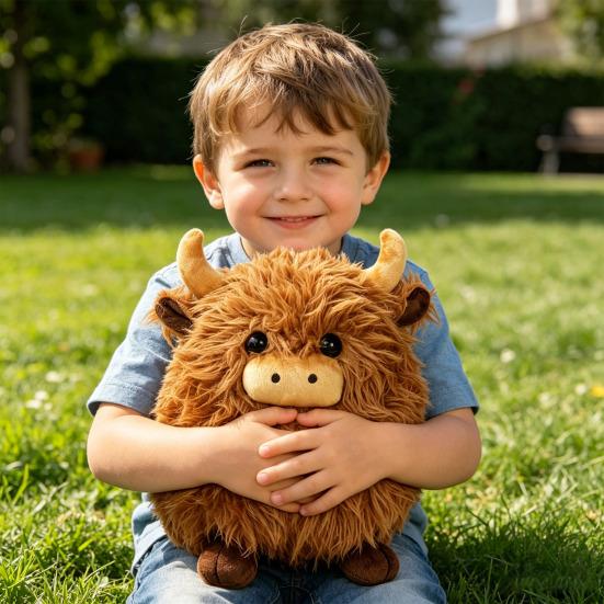 Highland Cow Plush Doll Soft Stuffed Animal Toy Cute Plush Doll for Stress Relief Soft Material PP Cotton Filling Perfect