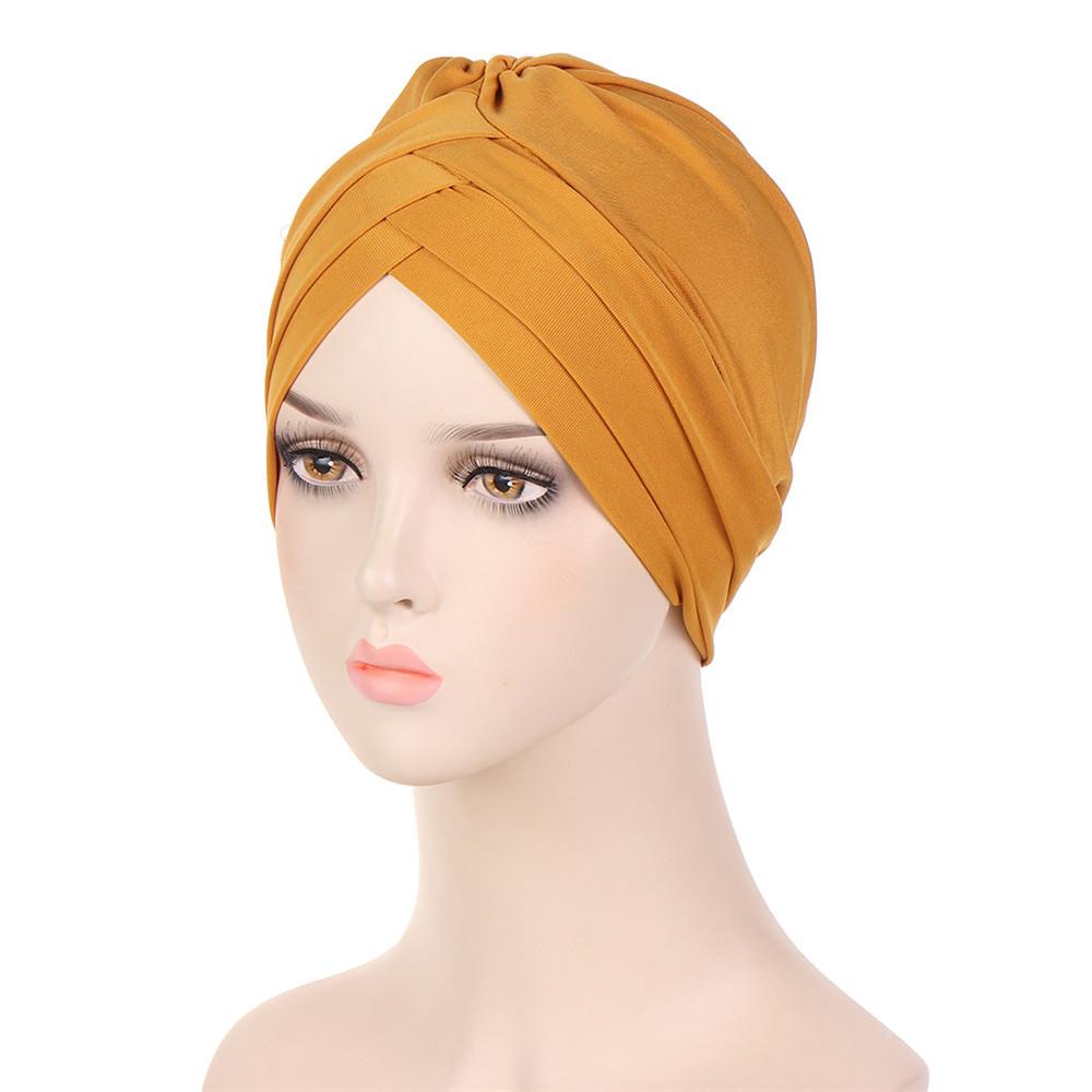 Indian Turban Muslim Women Hijab Floral Printed Hat Cancer Chemo Cap Islamic Hair Loss Cover Beanie Bonnet Head Scarf Pleated