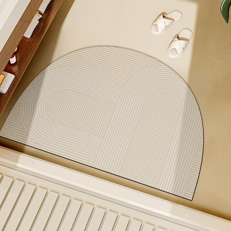 Wasabi-Wind Halbkreisförmige Badezimmer-Fußmatte Diatomit-Schlamm Wasserabsorbierende Fußmatte vor der Badezimmertür Schnelltrocknende und Rutschfeste Fußmatte