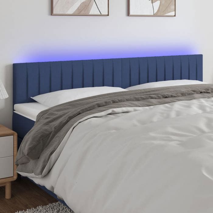 VidaXL LED Headboard Bedroom Furniture Double Bed Accessory Head of Bed Frame Interior Blue 3121878