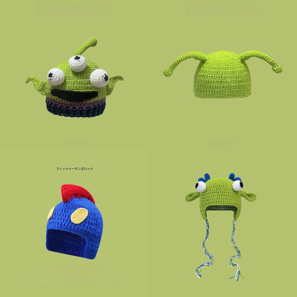 Shrek Face Mask Knit Cap With Soft Acrylic Material For Casual Winter Use