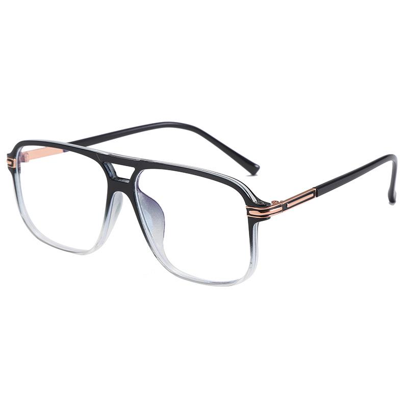 2025 TR90 Korean Style Large Frame Double Bridge Anti-Blue Light Eyeglasses with Plain Lenses - Model OZ 260.