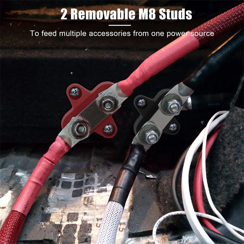Terminal Block Studs M8 Positive Negative Heavy Duty Bus Bar 5/16" Power Distribution Stud For Camping Rv Truck Boat