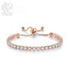 Edele 925 Sterling Zilveren Armband Ketting Luxe Kleur Kristal Hand Sieraden Voor Vrouwen Charme Bruiloft Cadeau Feest 18cm
