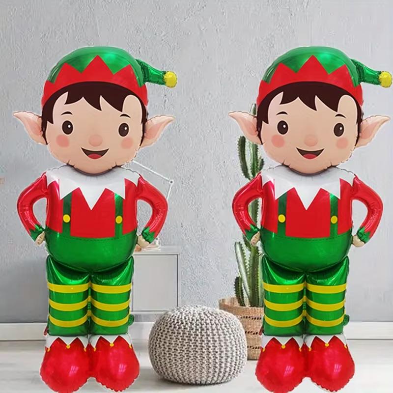 1Pcs Santa Claus Snowman Navidad Large Standing Balloon Year Gingerbread Man Standing Christmas Foil Balloons Party Supplies