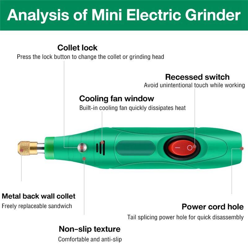 AEE4-Mini Drill Polishing Engraver Pen Grinder Electric Rotary Tool Grinding Machine Miniature Household Tool