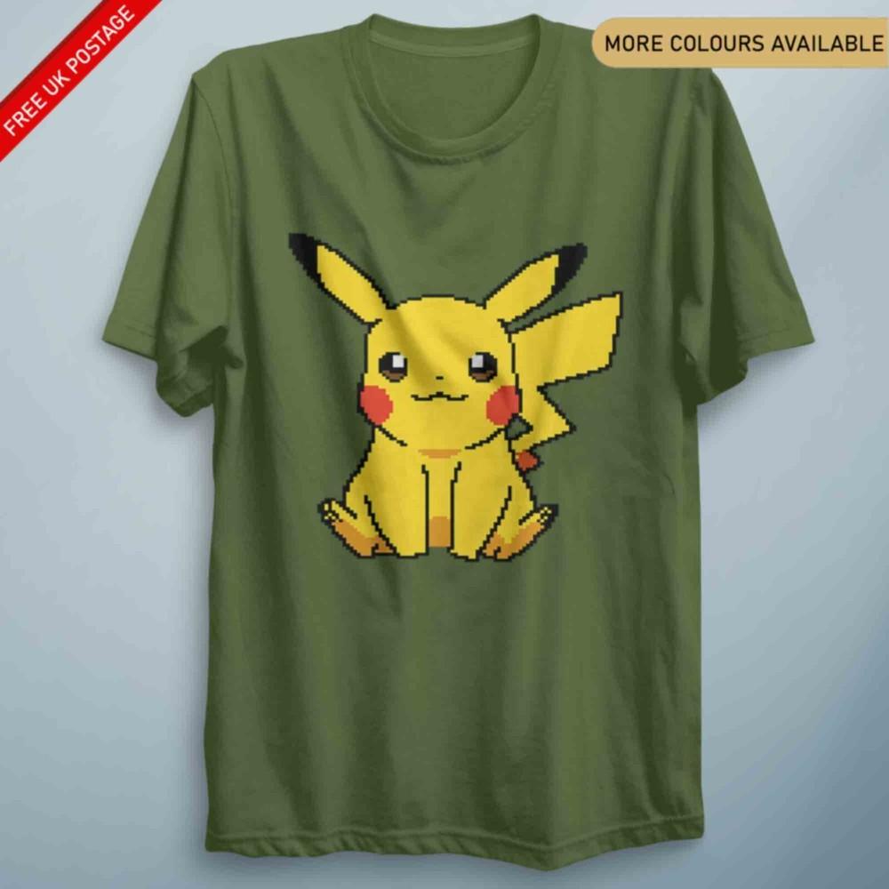 PikaPixel Fun Anime T Shirt Adults Kids Unisexga Top Christmas Gift