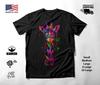 Giraffe Portrait Neon Graphic T-Shirt Black Unisex S-2XL