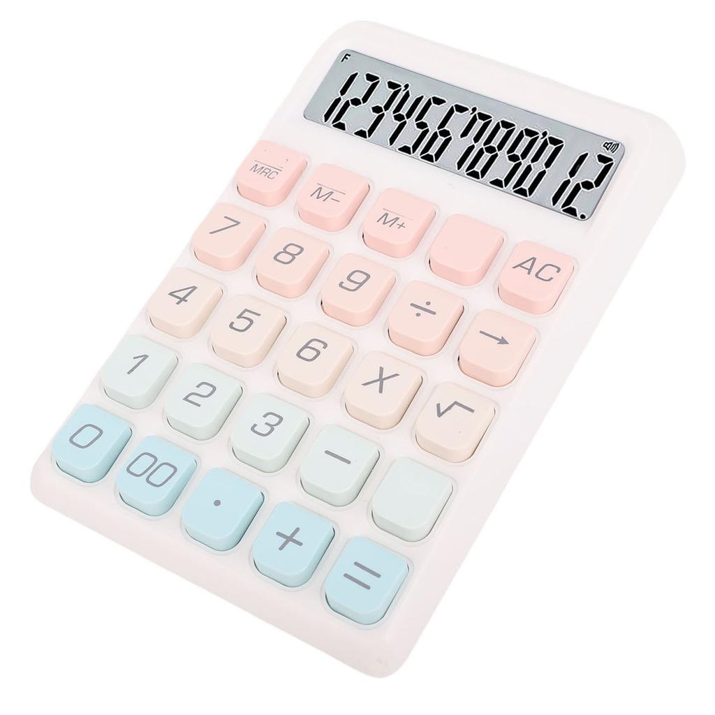 Desktop Calculator 12 Digits LCD Display Large Buttons Ladder Keypad Calculator for   School