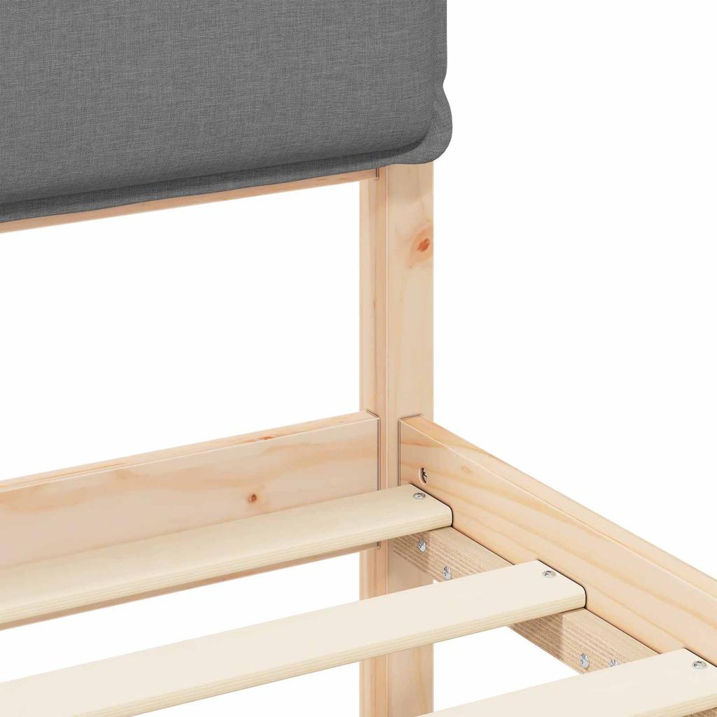 Bed Frame with Padded Headboard Light Grey 80 x 200 cm