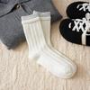 Women's Autumn and Winter Plush and Warm Matching Color Double Mouth Wool Tube Pile Socks