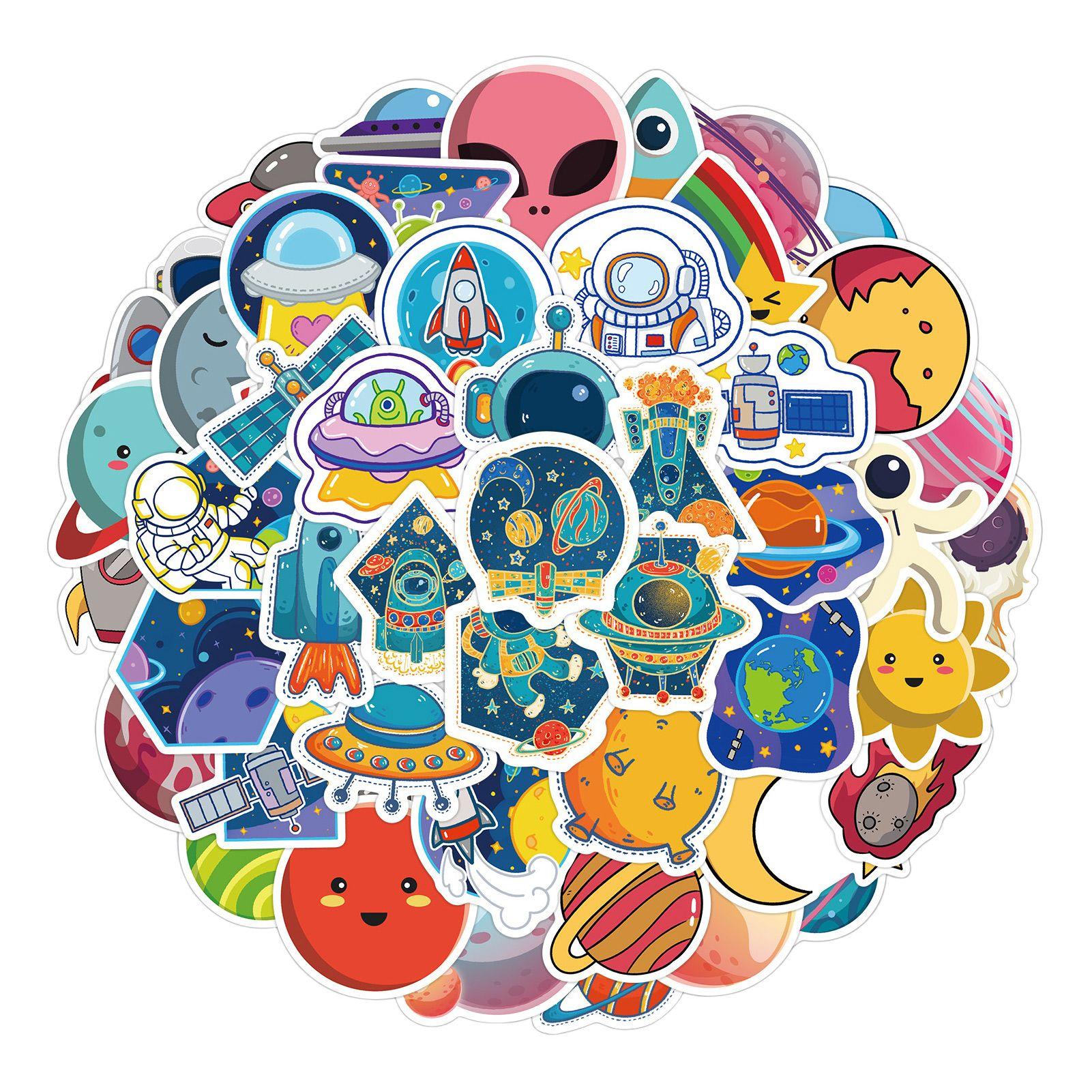 50Pcs Astronaut Stickers Waterproof Decals for Luggage Car Laptop Fridge Decoration TQ500353 синий/белый