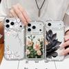 Flower Print Shockproof TPU Case For iPhone 17 Pro Max 16e 16 15 14 13 15 Pro 17 TPU Bling Diamond Soft Silicone Phone Cover