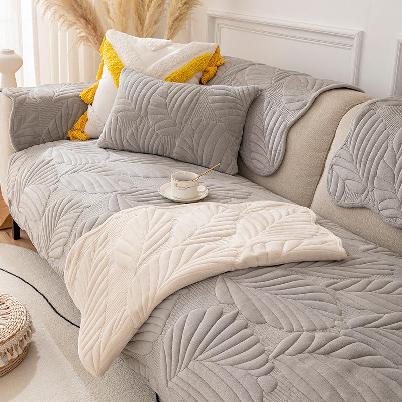 Winter New Fleece Sofa Cushion Non-slip Fleece Thickened Plush Seat Cushion Cover Cover Towel