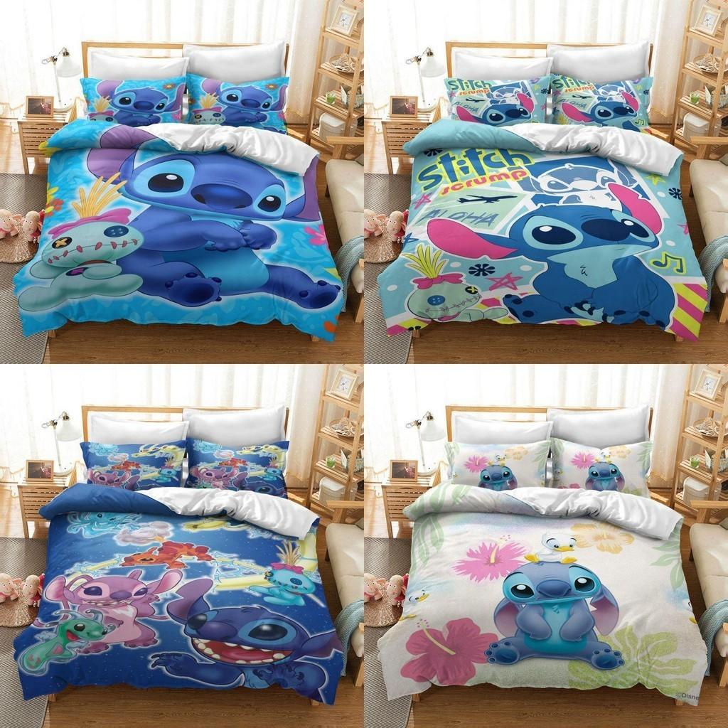 Zestaw pościeli Lilo i Stitch z uroczym nadrukiem 3D Stitcha do dekoracji pokoju dziecięcego