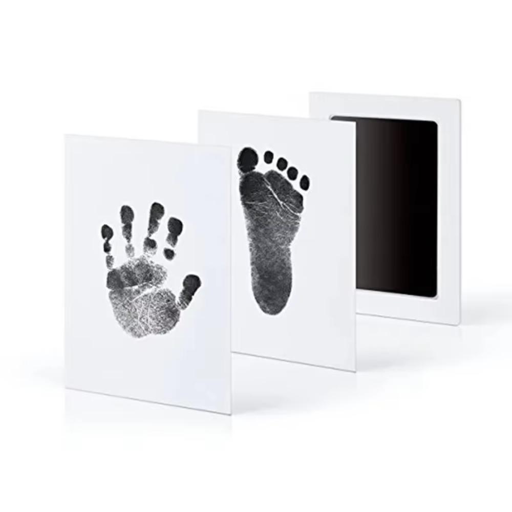 

2pcs With Frame Pet Footprint Touch Ink Pad DIY Newborn Footprint Imprint Card Bitrhday Black-2 Pcs