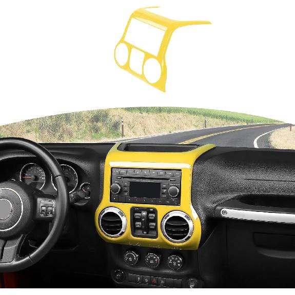 RT-TCZ for Jeep JK Black Dash Console Radio Screen/Vents Cover Trim for Jeep Wrangler JK JKU 2011-2017 ABS Interior Accessories 1pc