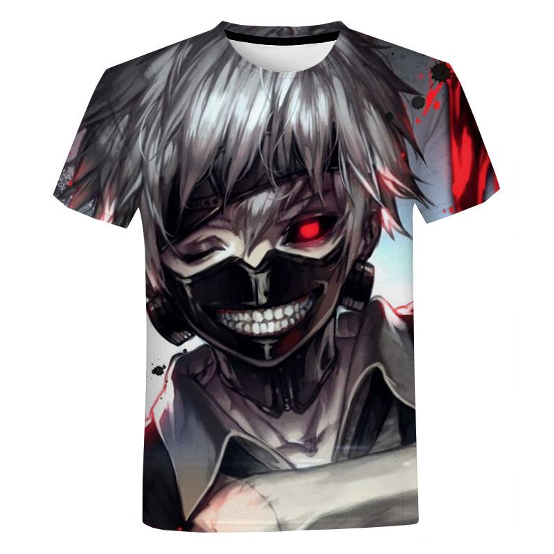 

Y2K Мужская одежда Tokyo Ghoul Графические футболки с круглым вырезом Футболка большого размера Модная уличная одежда в стиле Харадзюку Топы Футболки XXL