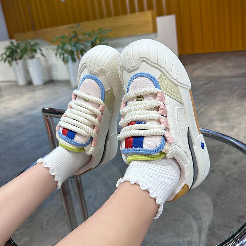 Little white shoes women's 2025 new autumn versatile fashion ins trendy casual shoes heightening thick baseplate shoes XY-E801
