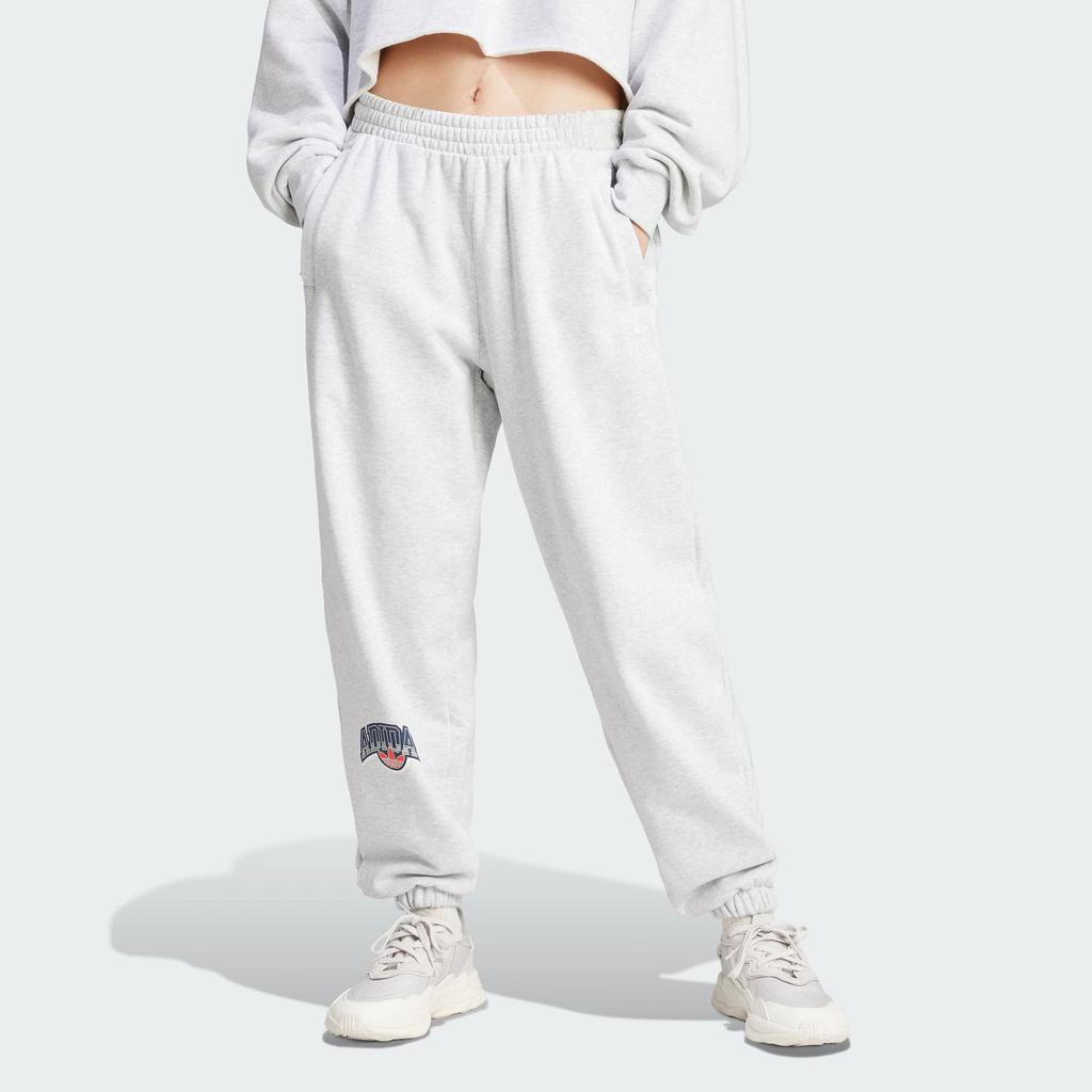 Adidas Originals Loose Fit Sweatpants With Letter Logo Print Women Pants Light-Gray IT7319