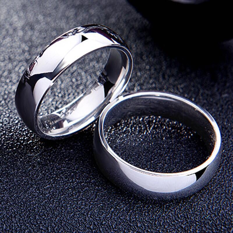 Women's Simple Titanium Steel Ring: 2mm, 4mm, 6mm Plain Band, Round Arc, Japanese & Korean Style, Couple Jewelry