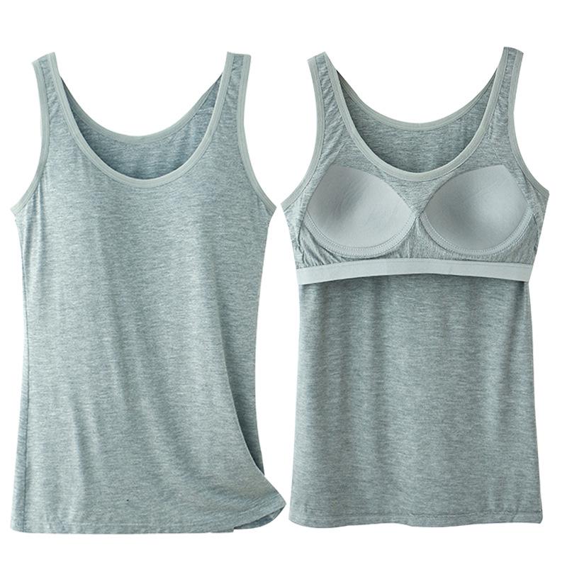 Rongying Women s Wire-Free Modal Camisole with Built-in Bra, Slim Fit Base Layer