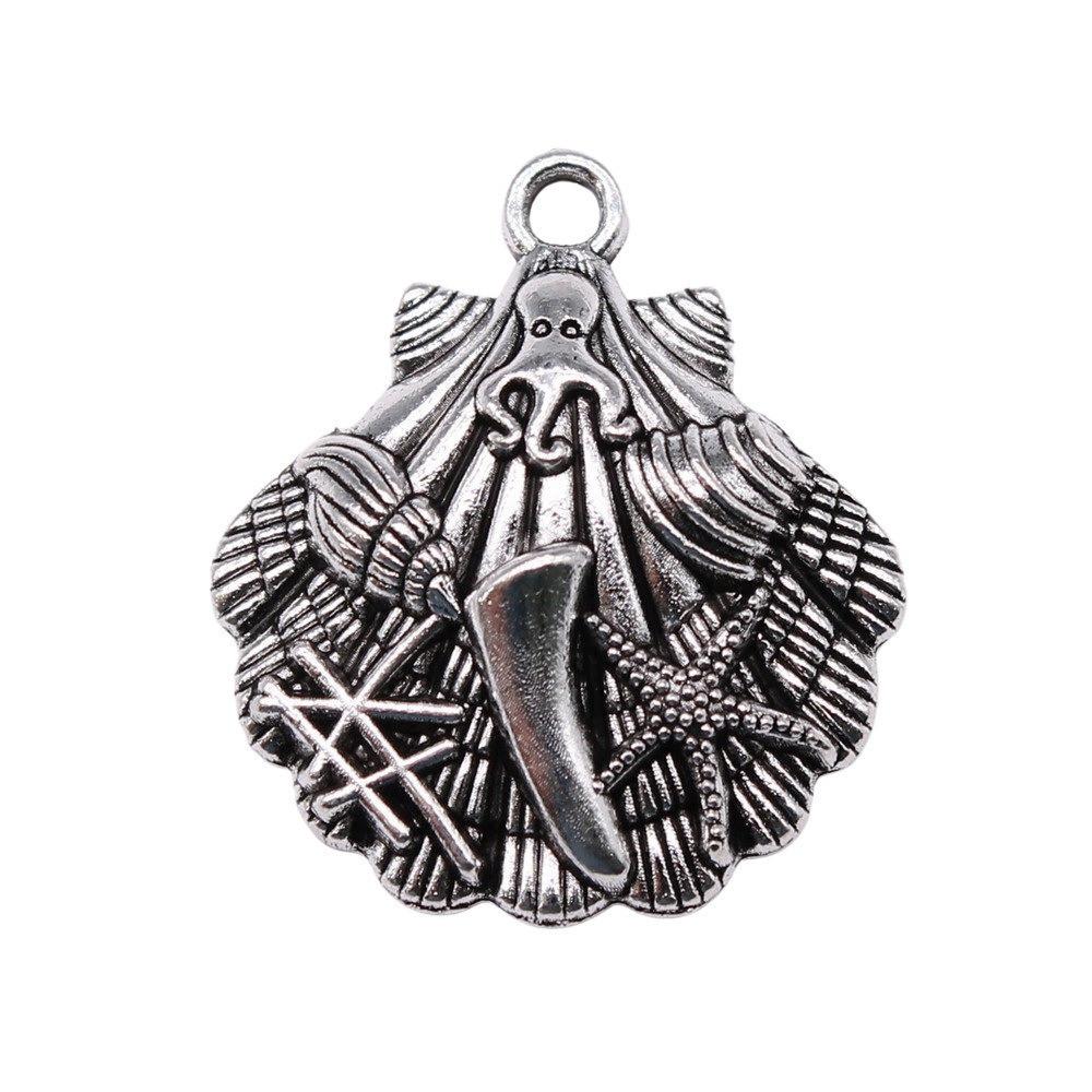 Mermaid Skeleton Charms Gothic Alloy Pendants For Halloween DIY Jewelry Accessories