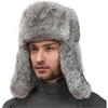 Mens Fur Hat Rabbit Fur Russian  Hats Earflap  Hat for Winter