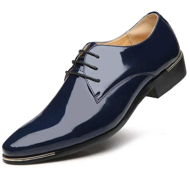  Pointed Toe Formal Shoes Man Leather Spring Men Ballet Busines Wedding Party Shoe for Male Large Size Leather Dance Shoes