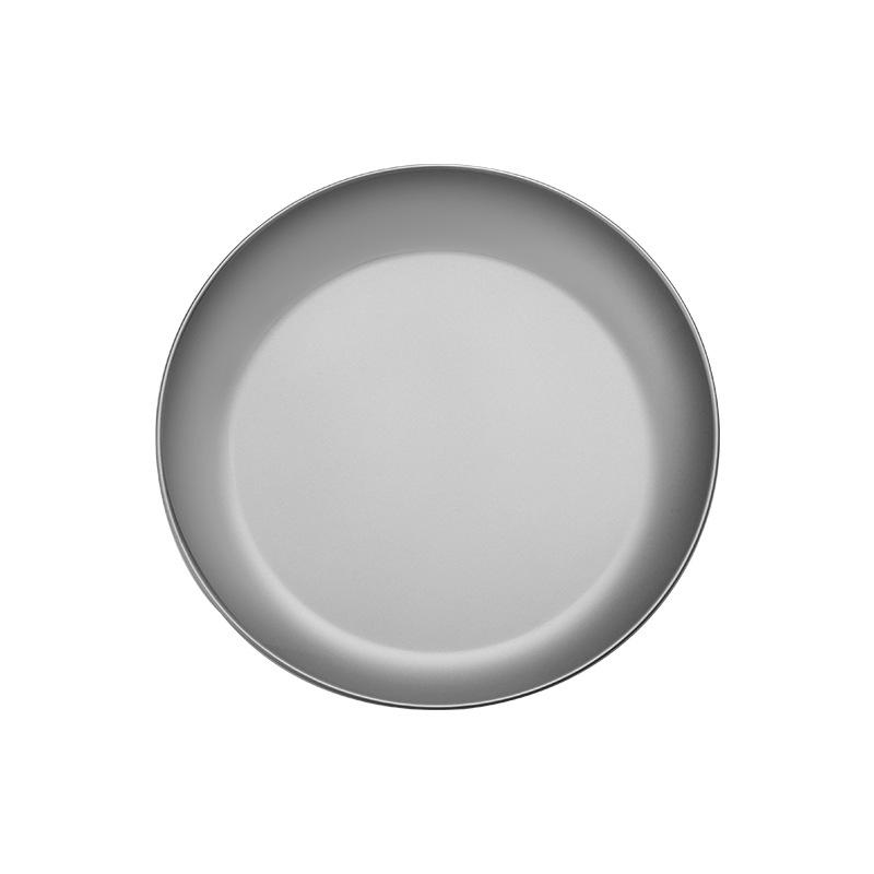 High-End Antibacterial Titanium Dinner Plate: Food-Grade, Multi-Functional, Round, Portable for Household and Outdoor Camping.