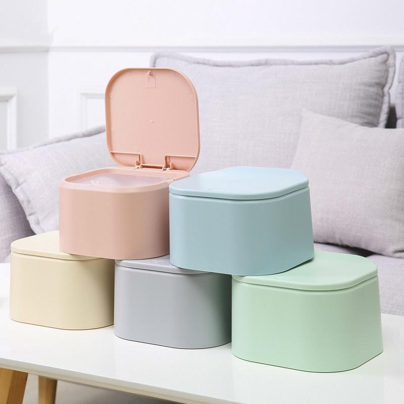 Desktop Small Trash Can Living Room Wastebasket Office Small Trash Can Household Waste Bin Small Desktop Garbage Basket Table