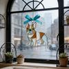 Colorful Dog Acrylic Suncatcher Stained Glass Corgi/Bulldog/Chihuahua Ornament Window Christmas Tree Hanging Decor with Bow Holiday Gift for Dogs