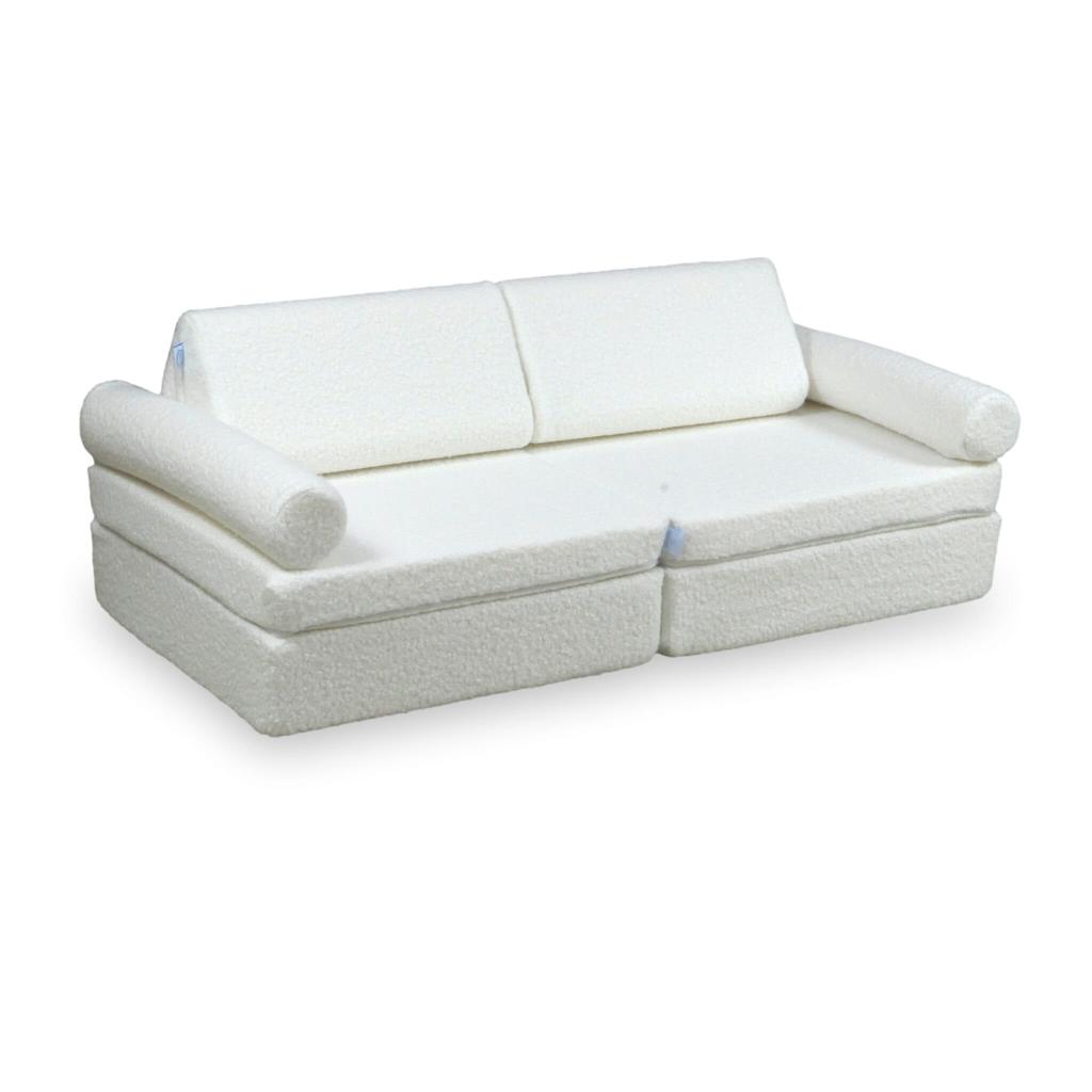 Montessori Komfort Bouclé Mini Spielsofa Weiß