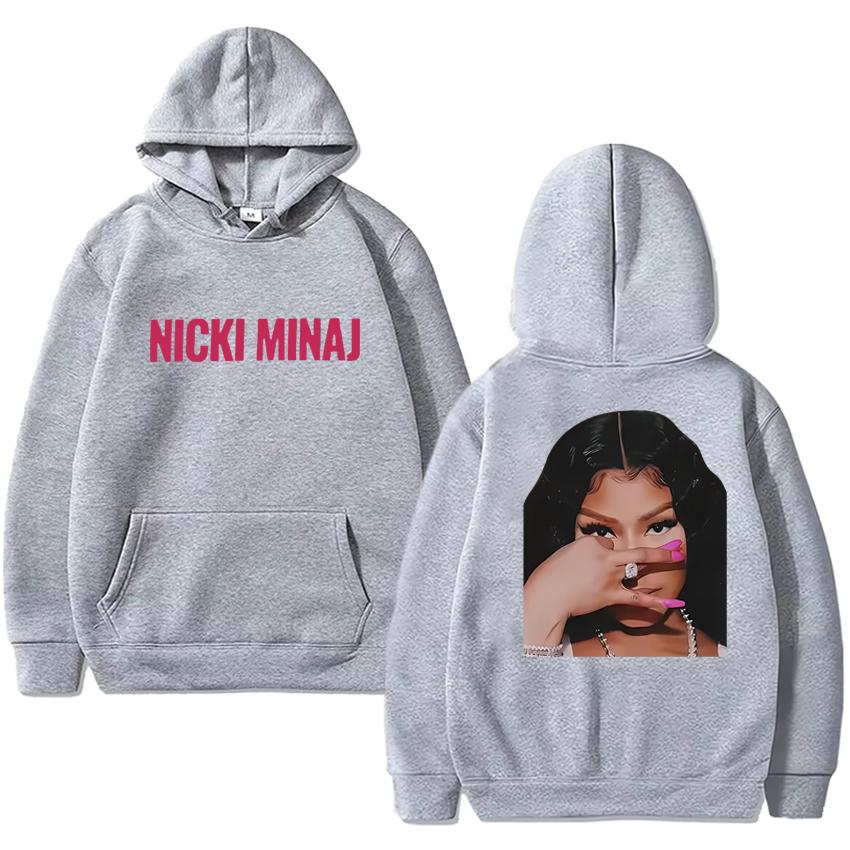 Rapper Nicki Minaj New album Double Sided print Autumn Winter Hoodie Men women vintage hip hop pullover Unisex Fleece streetwear
