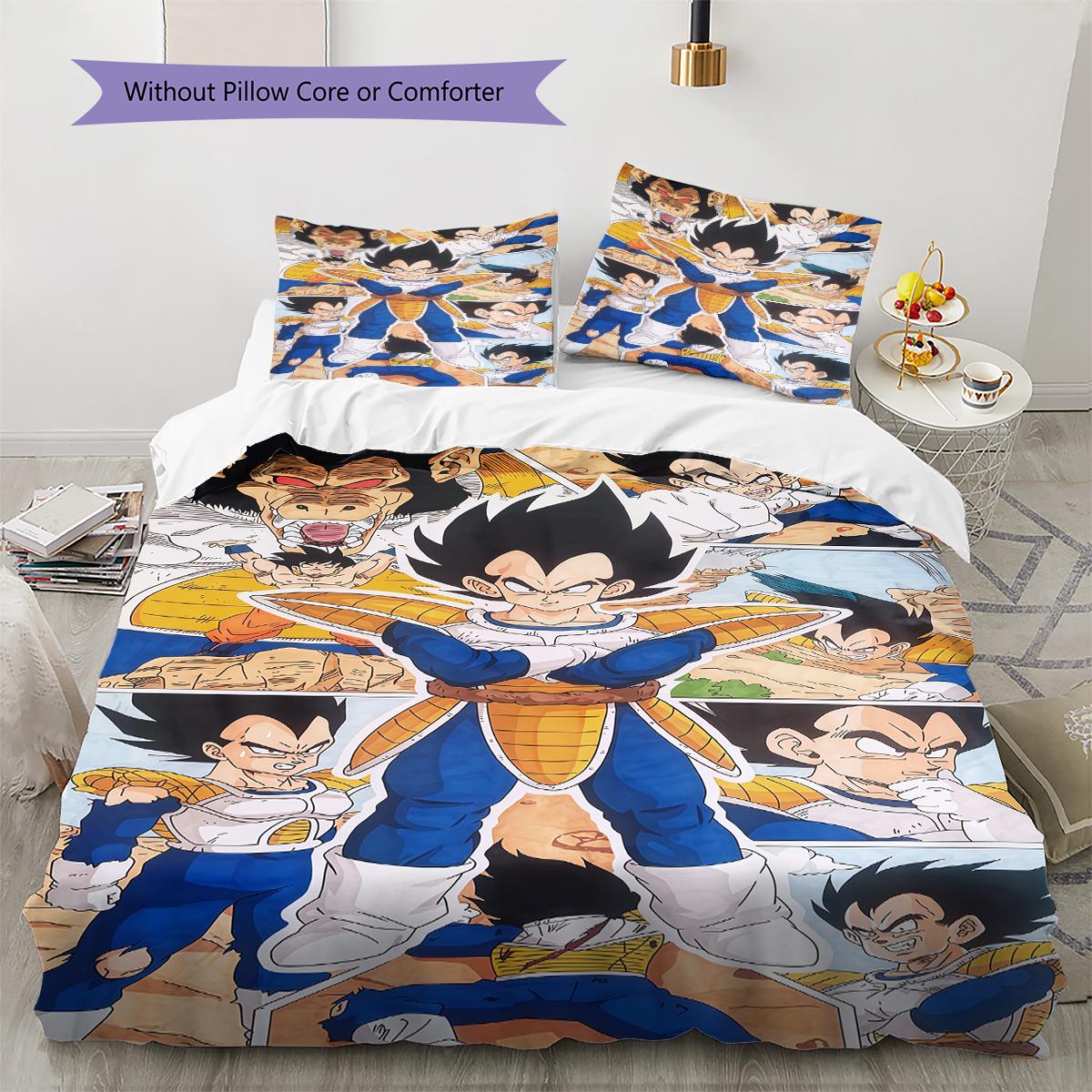 

Постельное белье с рисунком DRAGON BALL, Комплект с одеялом, Пододеяльник, Наволочка, Домашний подарок на день рождения (1 пододеяльник + 2 наволочки, без наполнителя) 135x200cm