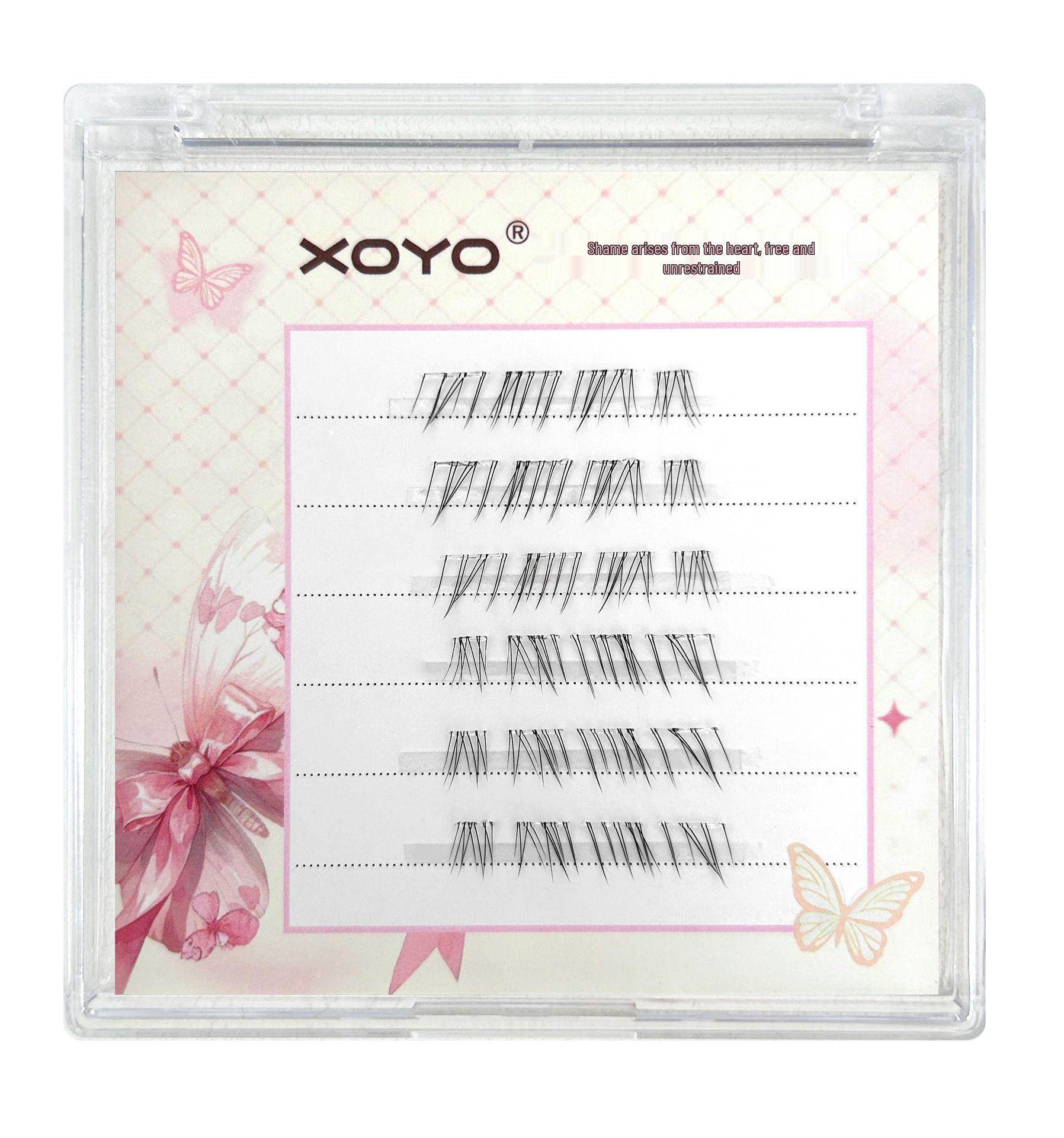 XOYO Pure Desire Natural Light Single Cluster False Eyelashes - Wild, Messy, and Mom-Born Style for Lower Lashes