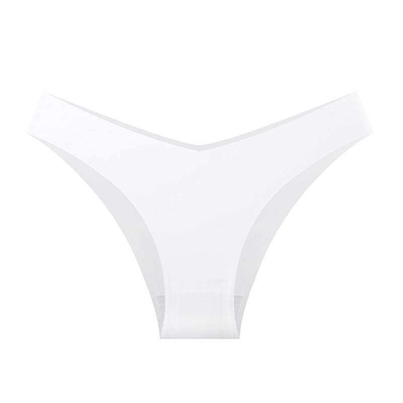 Seamless Ice Silk Mid-Waist Bikini Briefs for Women