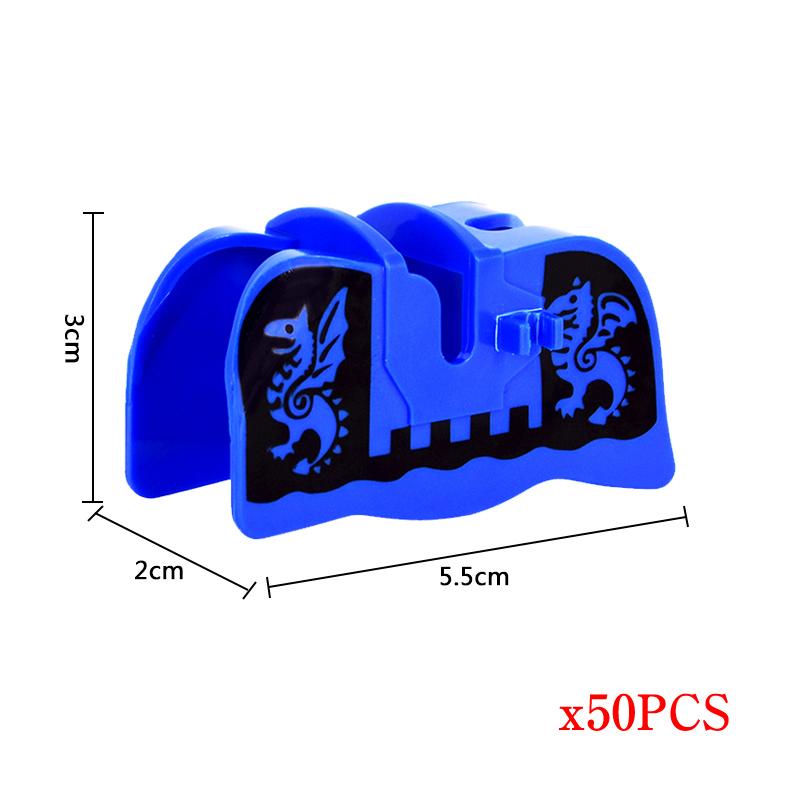 MOC 50 Stück Mittelalter Militär Mittelalter Ritter Kriegspferd Rüstung Pferdeleine Actionfiguren Bausteine Steine Spielzeug Kindergeschenk