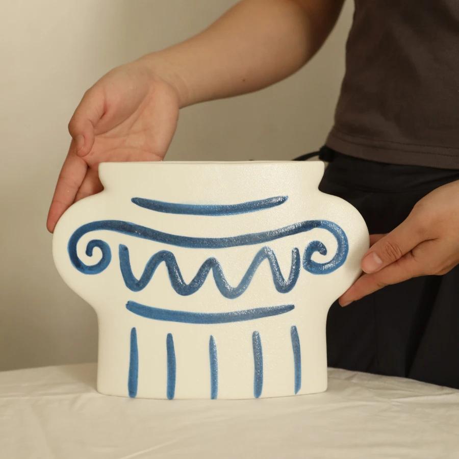 Line Vases, Artistic Decorations Ceramic Vases Desktop Aquatic Plant Supports Creative Ornaments Holiday Graduation Gifts