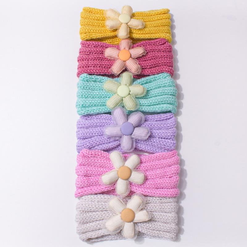 New baby knitted headband cute solid color baby fontanelle wool headscarf children's jewelry autumn and winter
